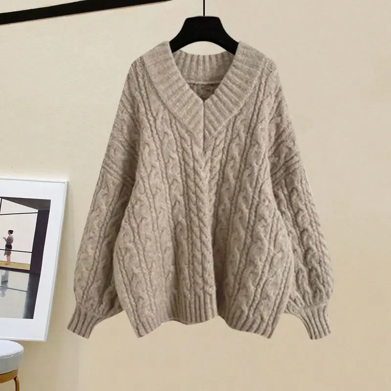 Autumn and Winter New Women's Sweater Set 2024 New Slim Fit Fashion Sweater+Suspended Skirt Two Piece Set