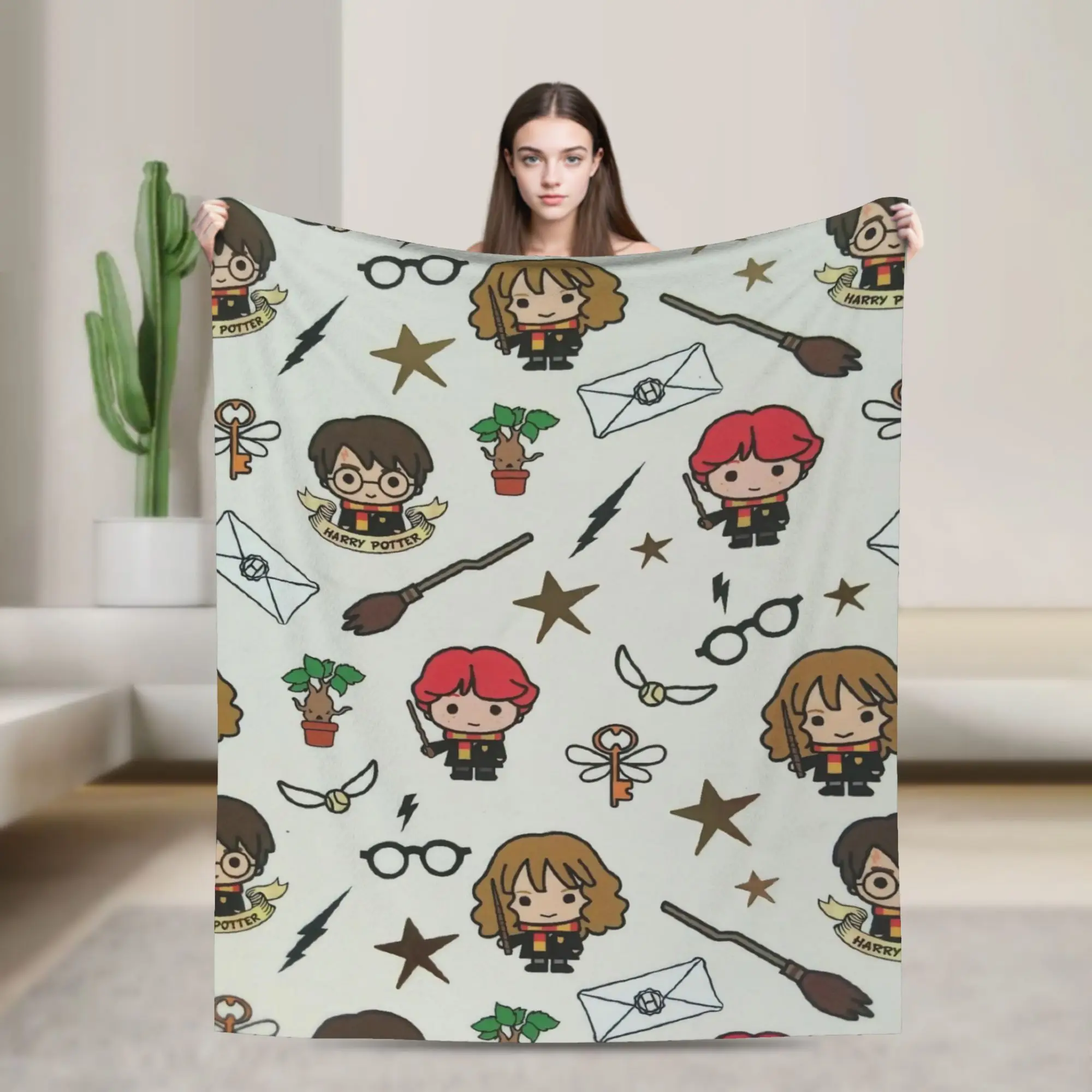 Manta de franela con motivos de Harry Potter, ideal para relajarse, ultrablanda, para la cama y como cobertor.