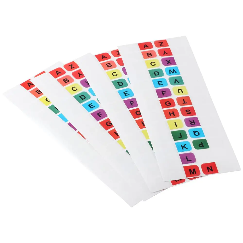 New A-Z Sticky Tabs Multicolor Self-Adhesive Index Tabs 208PCS Alphabet Book Tabs Dictionary