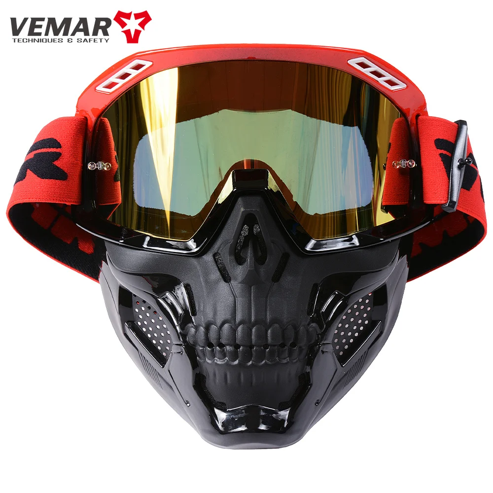 

Motorcycle Helmet Riding Goggles Removable Face Mask Motocross Goggles Windproof Motorbike Face Mask Goggle For Bike ATV BMX MTB