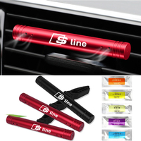 1PC Car Air Outlet Perfume Clip Vent Diffuser Lasting Stick for Audi Sline Badge RS S1 A3 Q5 B9 B7 C6 A4 B8 8P 8V B6 A5 A6 C7 S5