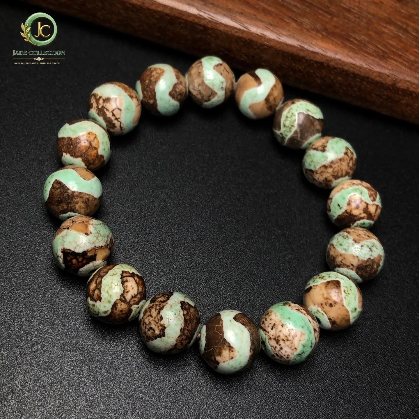 Rare Tibetan Buddhism Agate Tiger Tooth Totem Dzi Beads Amulet Bracelet Z3763