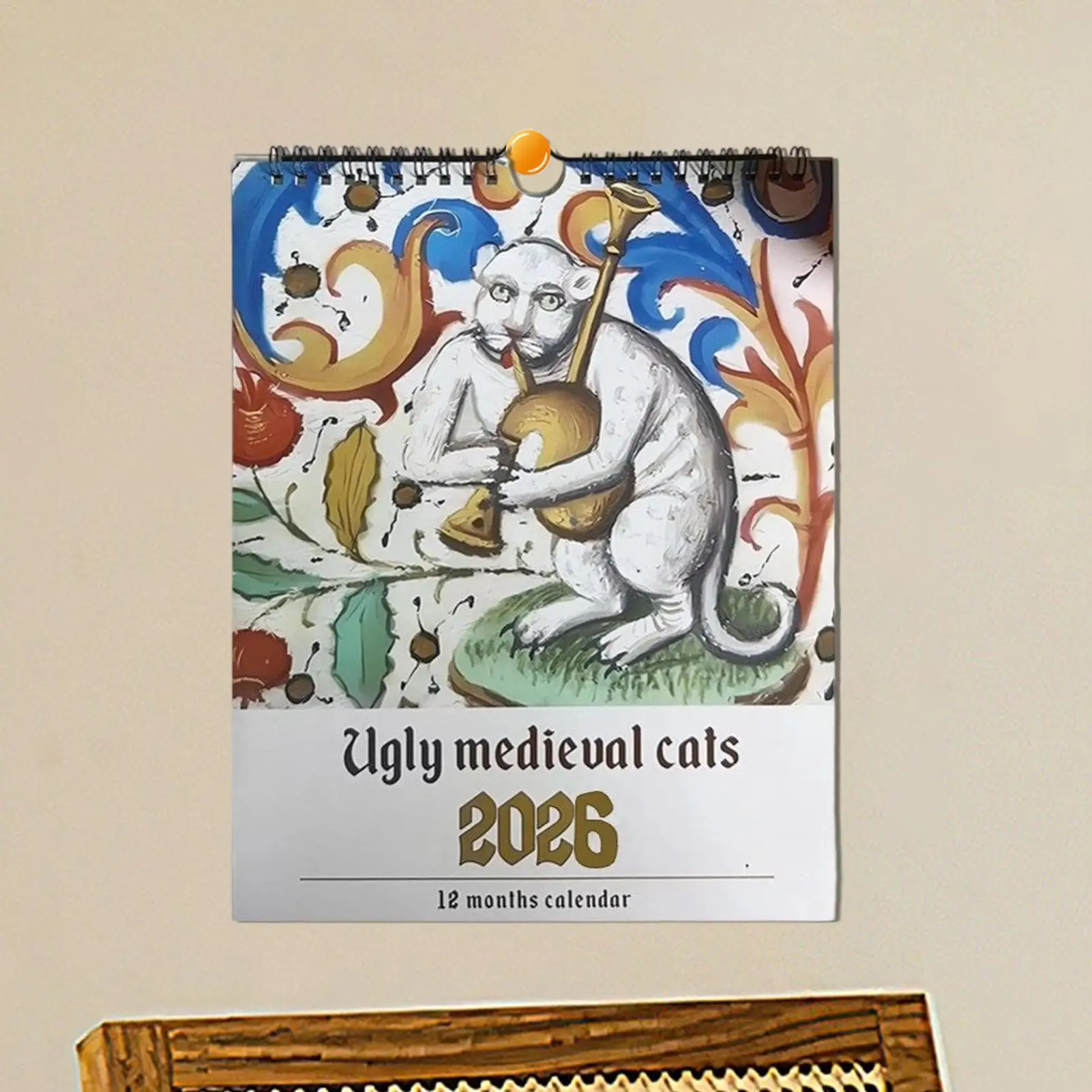 

Medieval Cats Painting Wall Calendar 2026 Vintage Art Home Decor Funny Cat Lover Gift Holiday Celebration Schedule Planner