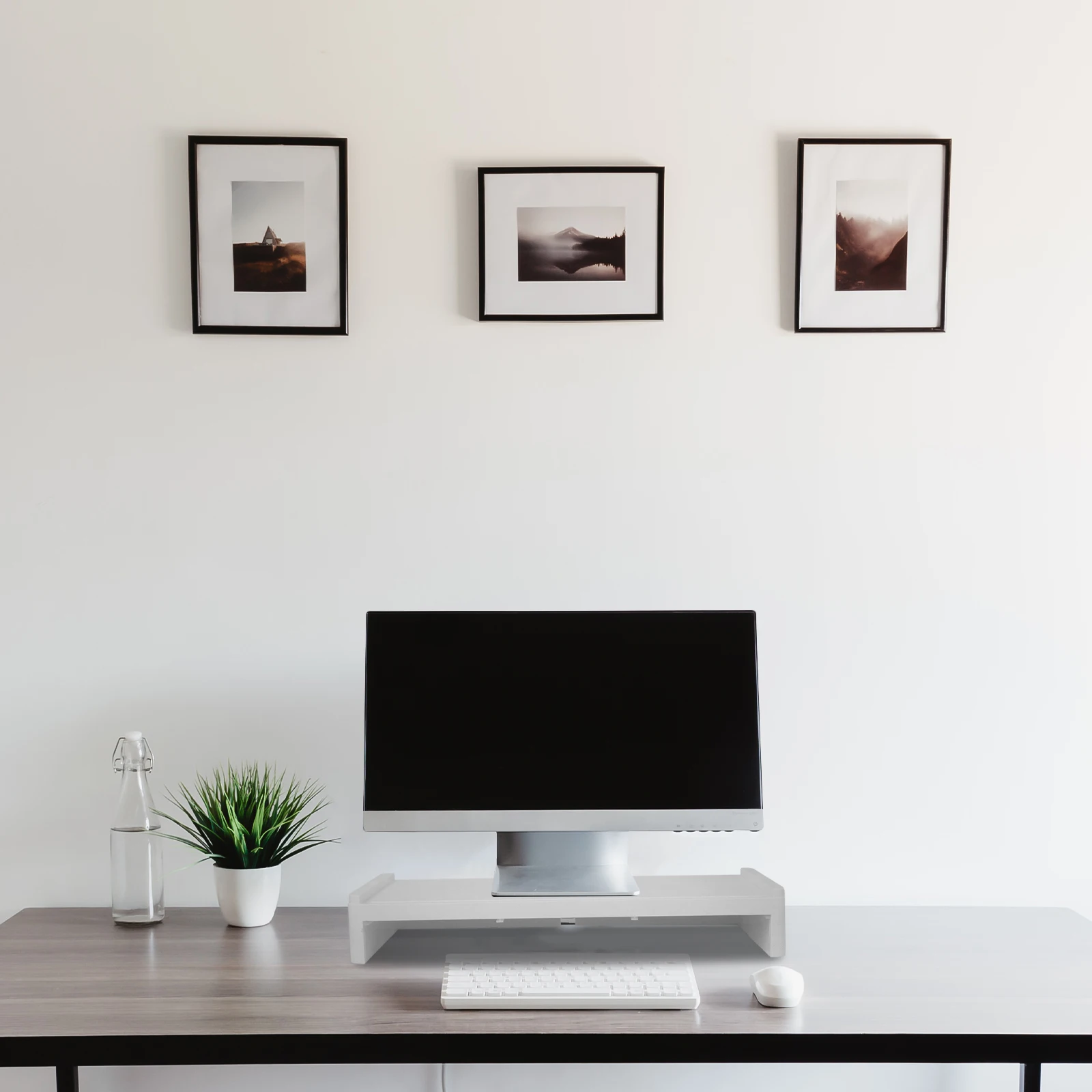 

1Pcs Monitor Stand Computer Elevated Shelf White Desktop Storage Rack for Office Desk Organizer Monitor Riser Pc Storage