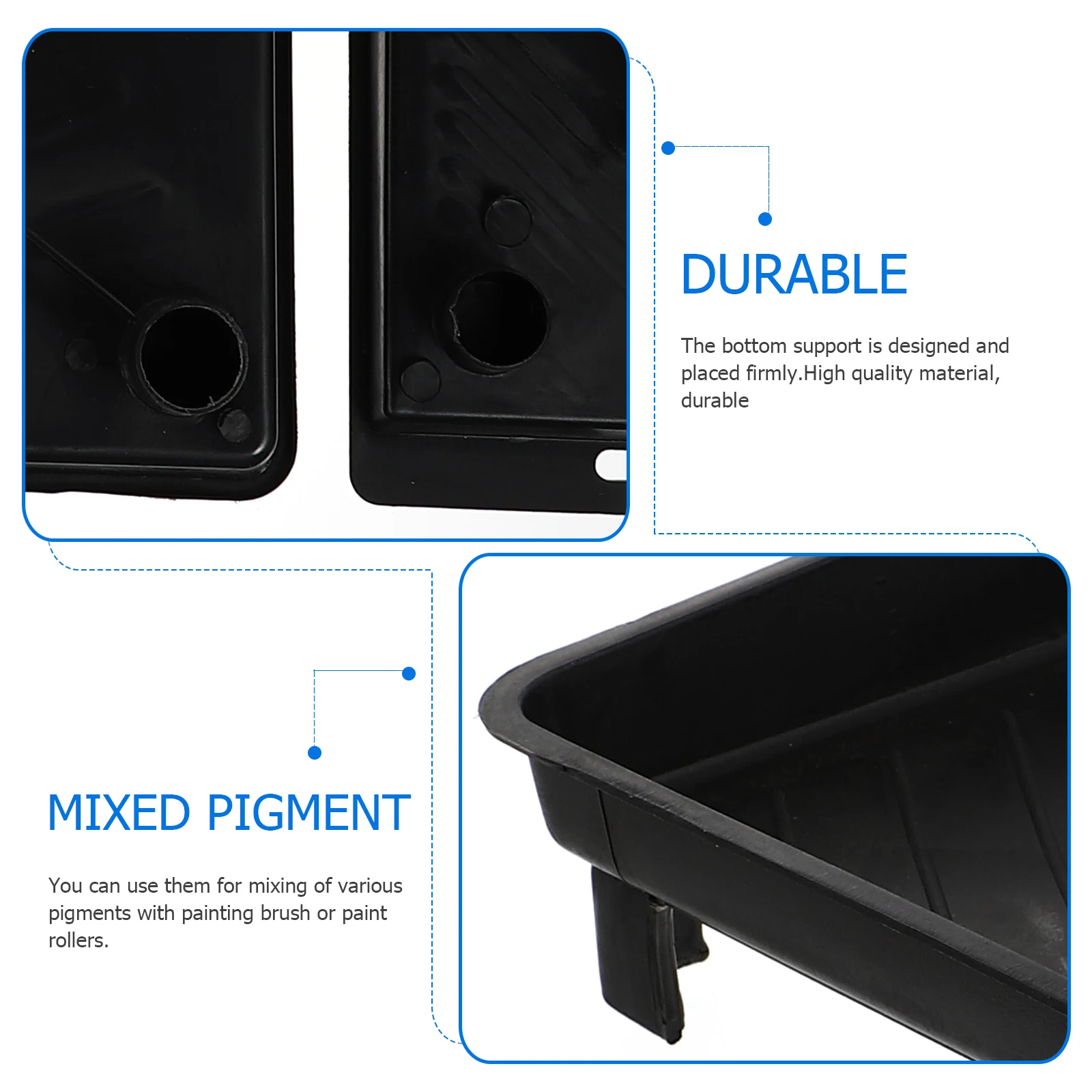 

3pcs Paint Large Capacity Plastic Mixing Tools for Watercolor Acrylic Paint Trays Oil Painting Pigment Storage