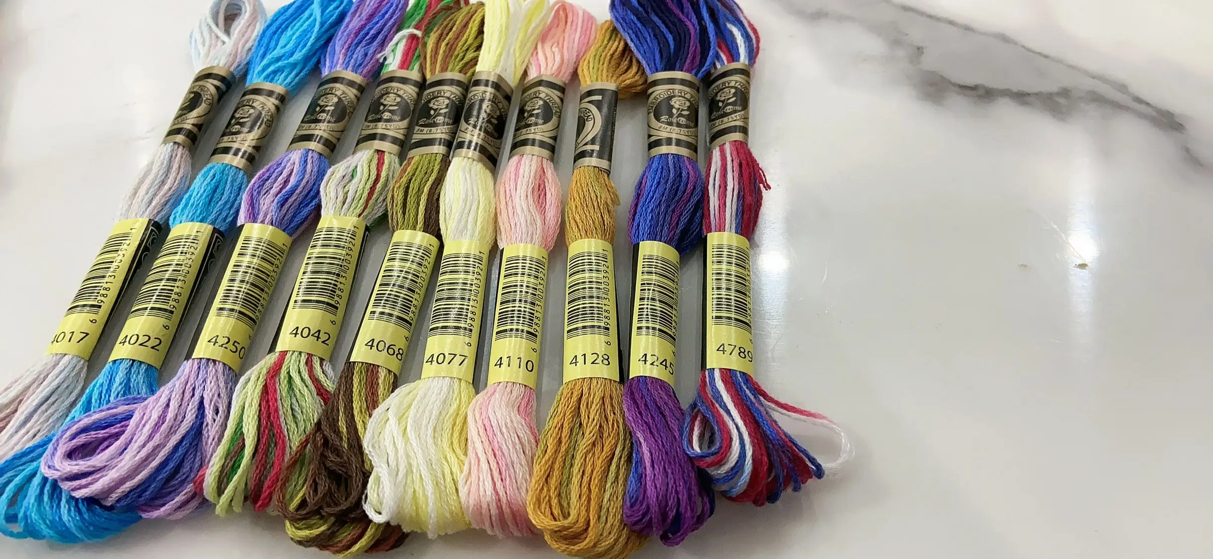 Variegated Cotton Embroidery Floss 6 Strands 8 Meters Per Skein Color Variation Cross Stitch Thread 41 DMC Colors In 4 Sets