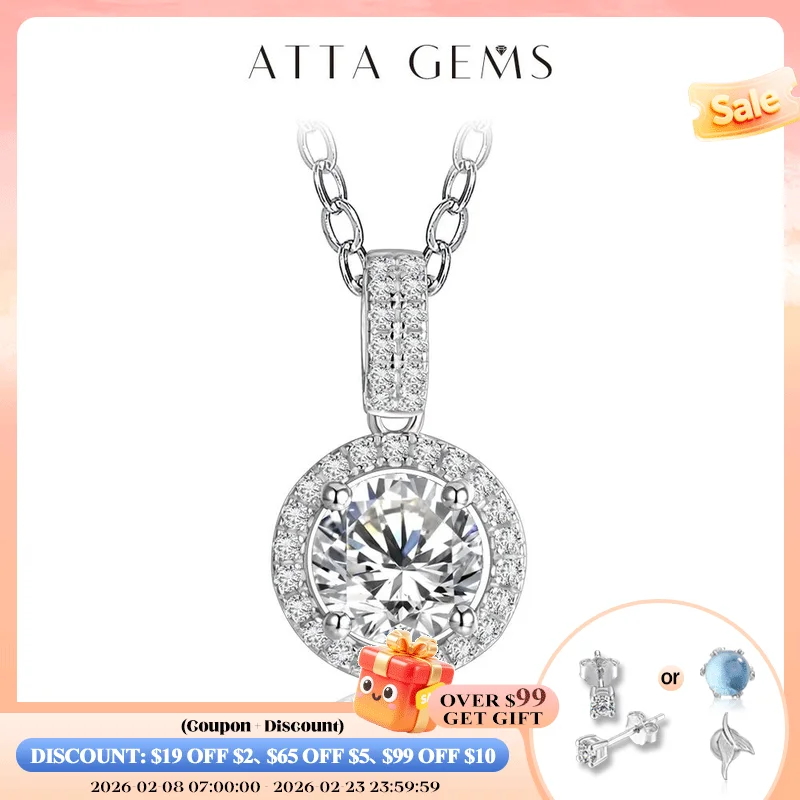 

925 Silver Rhodium plating Pendant For Women Round 6.5mm 1CT lab diamond Luxury Moissanite Gemstone Pendant Necklace for Wedding