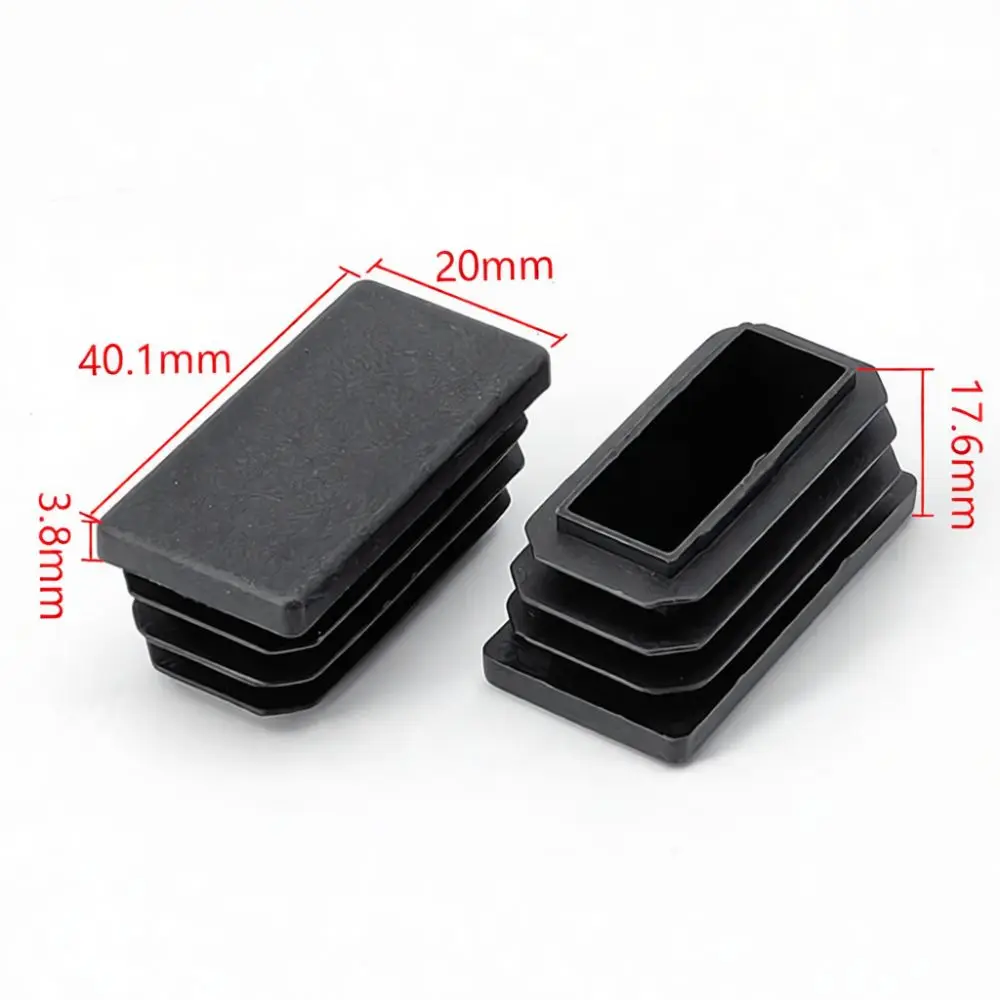 High Strength PE Square Pipe Plugs Furniture Chair Leg Caps Protective Inserts For Metal Steel Tubing Sealing Stopper
