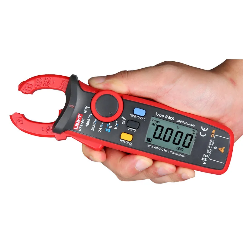 Clamp Meter UT210E Mini Digital Clamp Multimeter, AC and DC Ammeter