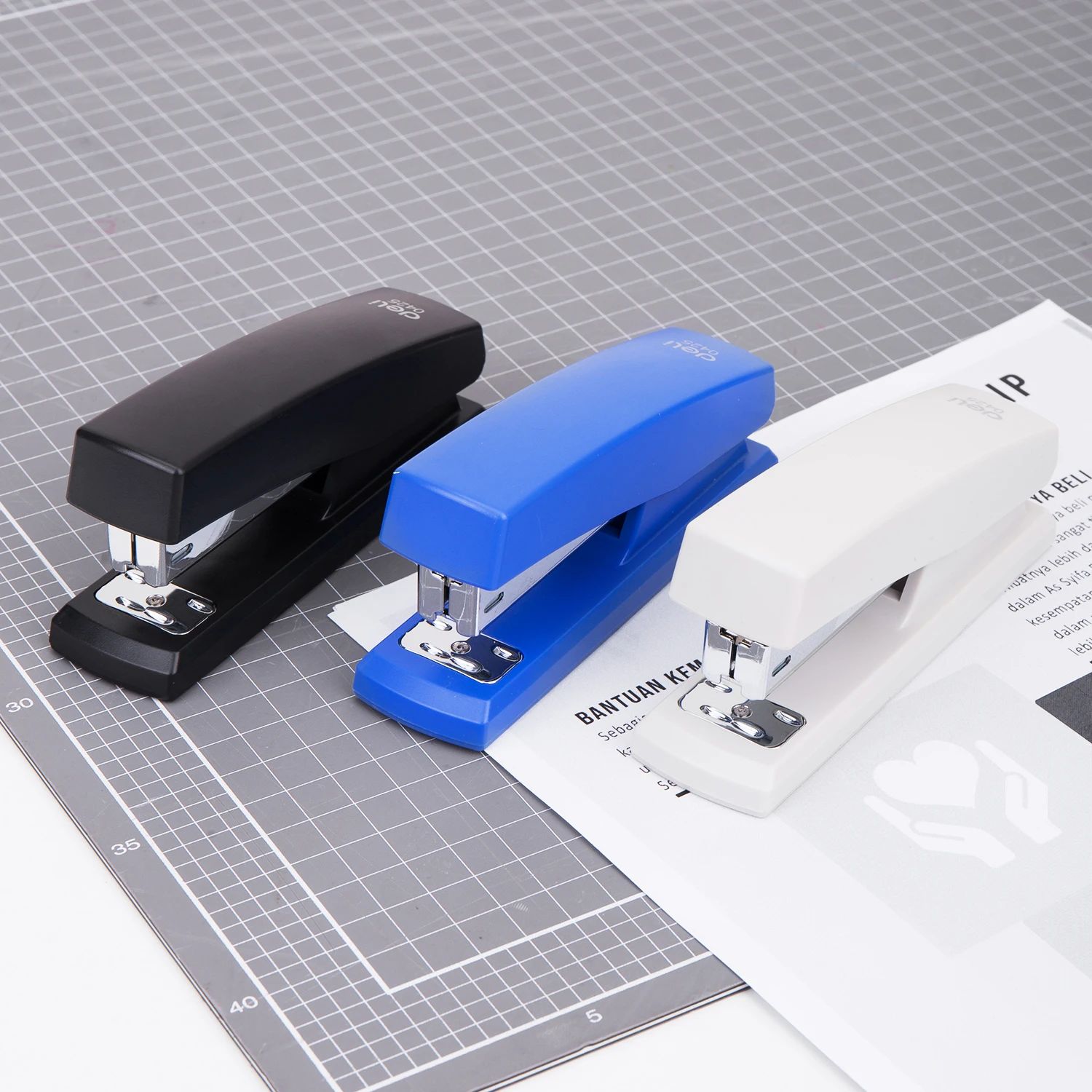 Deli Dual Mode Stapler 24/6 Rotatable Stapling Machine 25sheets Binding Smooth Stapling Office Accessories School Supply
