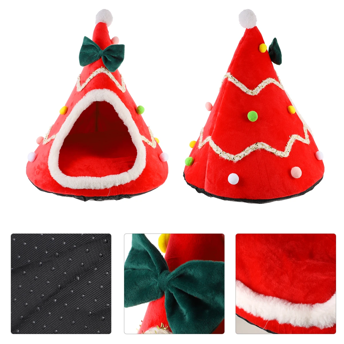 

Pet Warm Cave Cat Bed Hidey Nest Shelter Indoor Self Warming House Hideaway Cloth Igloo Small Pet Nest Christmas