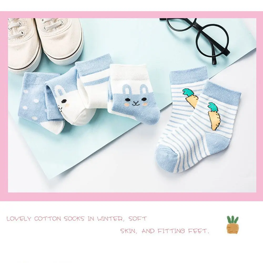 Cozy 1-3-6 Years Old Rabbit Pattern Boys and Girls  Cotton Short Socks Newborn  Socks
