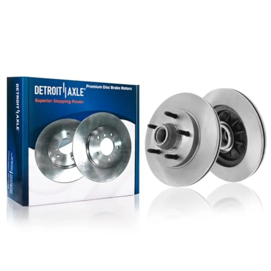 Front Brake Kit for 2WD 2000-2003 Ford F-150 2002 Lincoln Blackwood 5 Lugs Ceramic Brake Pads Disc Rotors Replacement Black