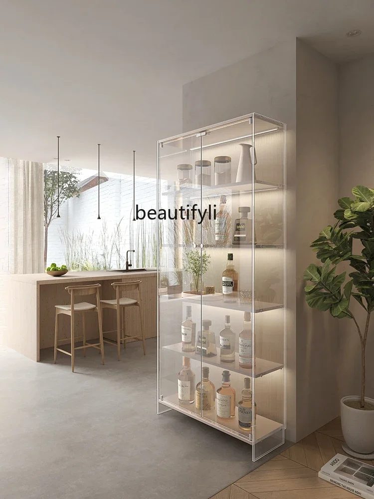 

Glass Wine Cabinet Living Room Home Acrylic Transparent Display Cabinet Shelf