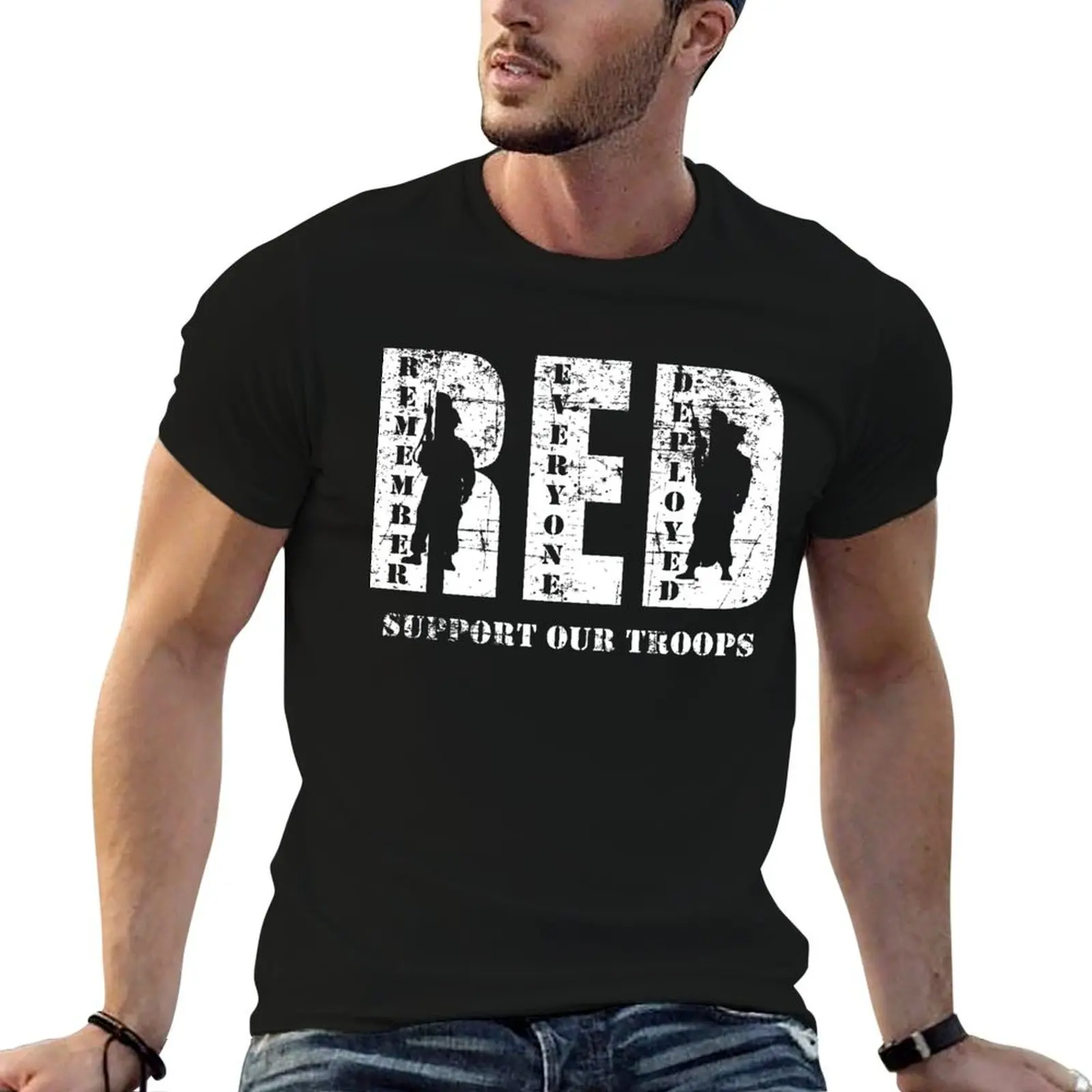 Red Friday Wear Red On Friday Remember Everyone Deployed American Soldier T-Shirt Short sleeve tee heavyweights t shirt for men