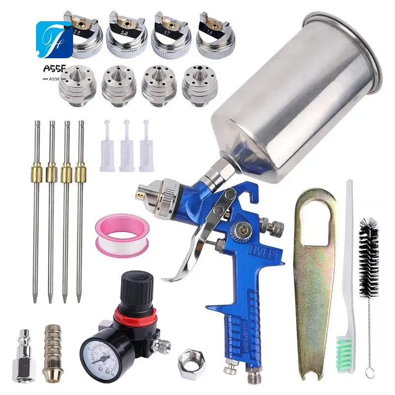 A55F-HVLP Spray Paint Gun Kit For Automotive And DIY Projects - Includes 5 Nozzles And 1000Cc Cup
