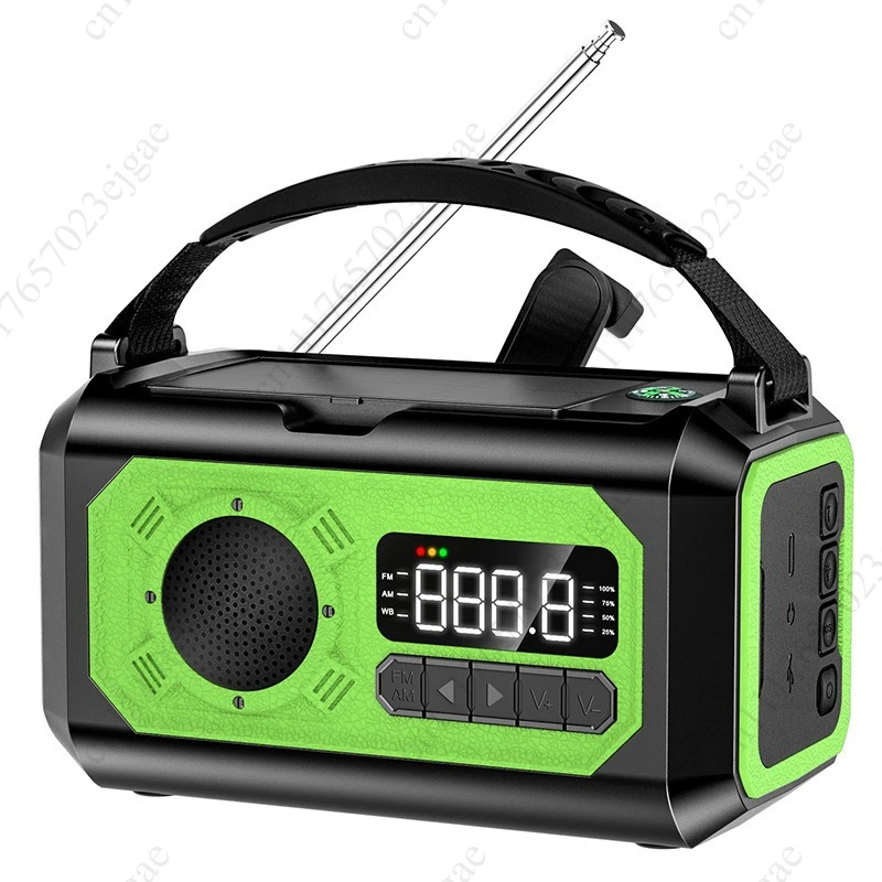 C2 Portable Emergency Light Radio Reading Lamp Flashlight for Outdoor Camping 12000mAh AM/FM/NOAA Weather Radio Solar Hand Crank