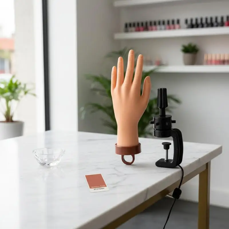 

Nail Art Fake Hand Flexible Soft Adjustable Plastic Finger Practice Prosthetic Model Manicure Training Display Tool