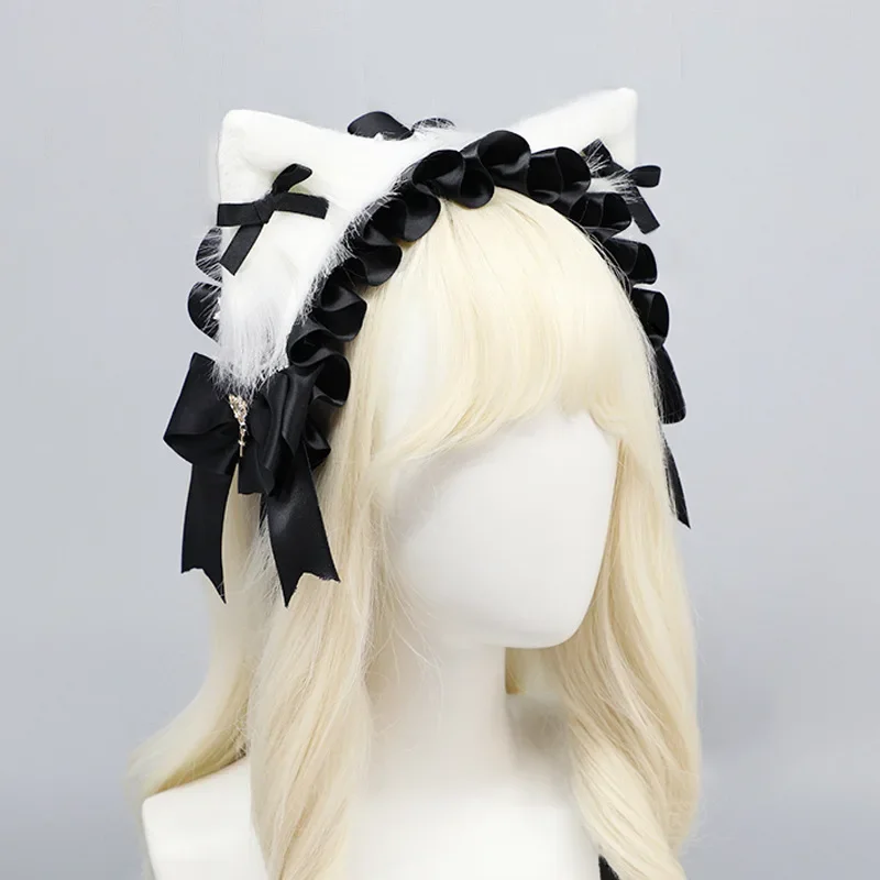 Cute Girl Hair Accessories Lolita Multi-Use Pair Bow Headgear Comic-Con Dress Up Cat Ear Hairpin Cat Ear Headband