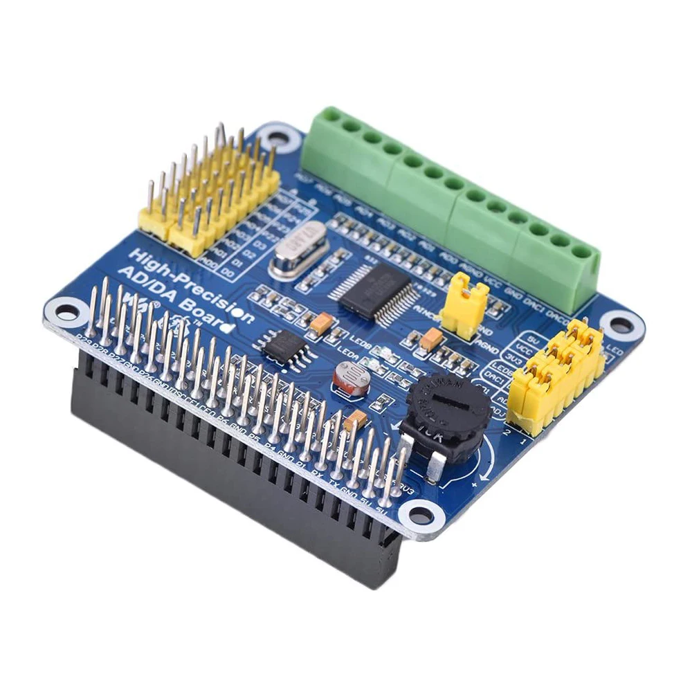 VoltSHigh-Precision ADC DAC Analog-to-Digital Converter HAT For RasPi RPI Raspberry Pi Zero 3 Model B 4 5 Board Projects Accesso