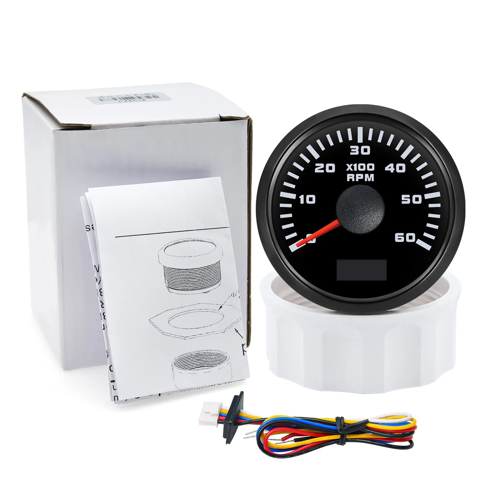 3000/4000/6000/7000/8000 U/min 52mm Drehzahlmesser Tacho-Anzeige mit 7-Farben-Hintergrundbeleuchtung Drehzahlsensor für Benzin- und Diesel-Fahrzeuge sowie Boote – Detail 17