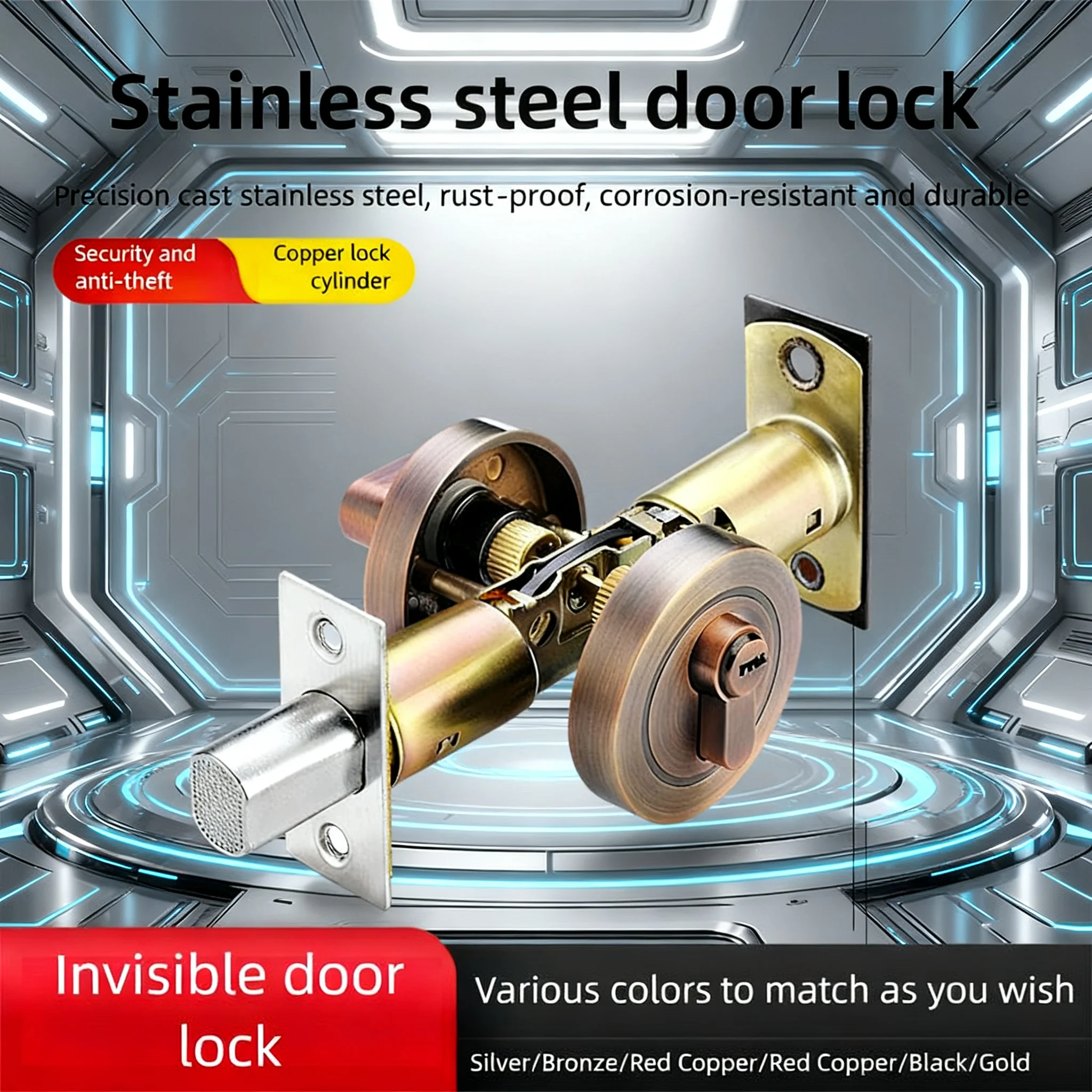 

Скрытый дверной замок; Скрытый замок; Замок деревянной двери; односторонний и двусторонний замок; Замок двери спальни; Замок для прихожей; вспомогательный инд