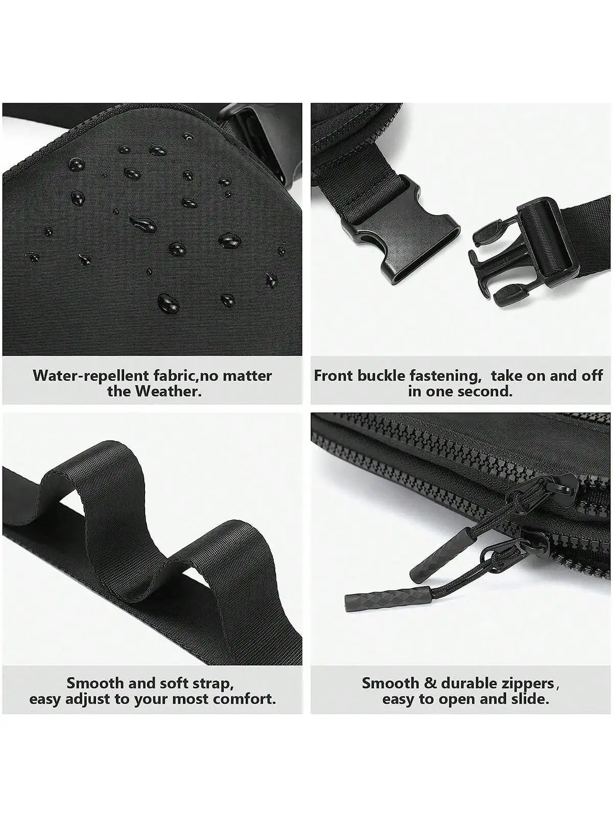 Mini bolso cruzado de 1 l con correa ajustable, resistente al agua, cierre de cremallera, forro de nailon, perfecto para adolescentes, entrenamiento, Ru