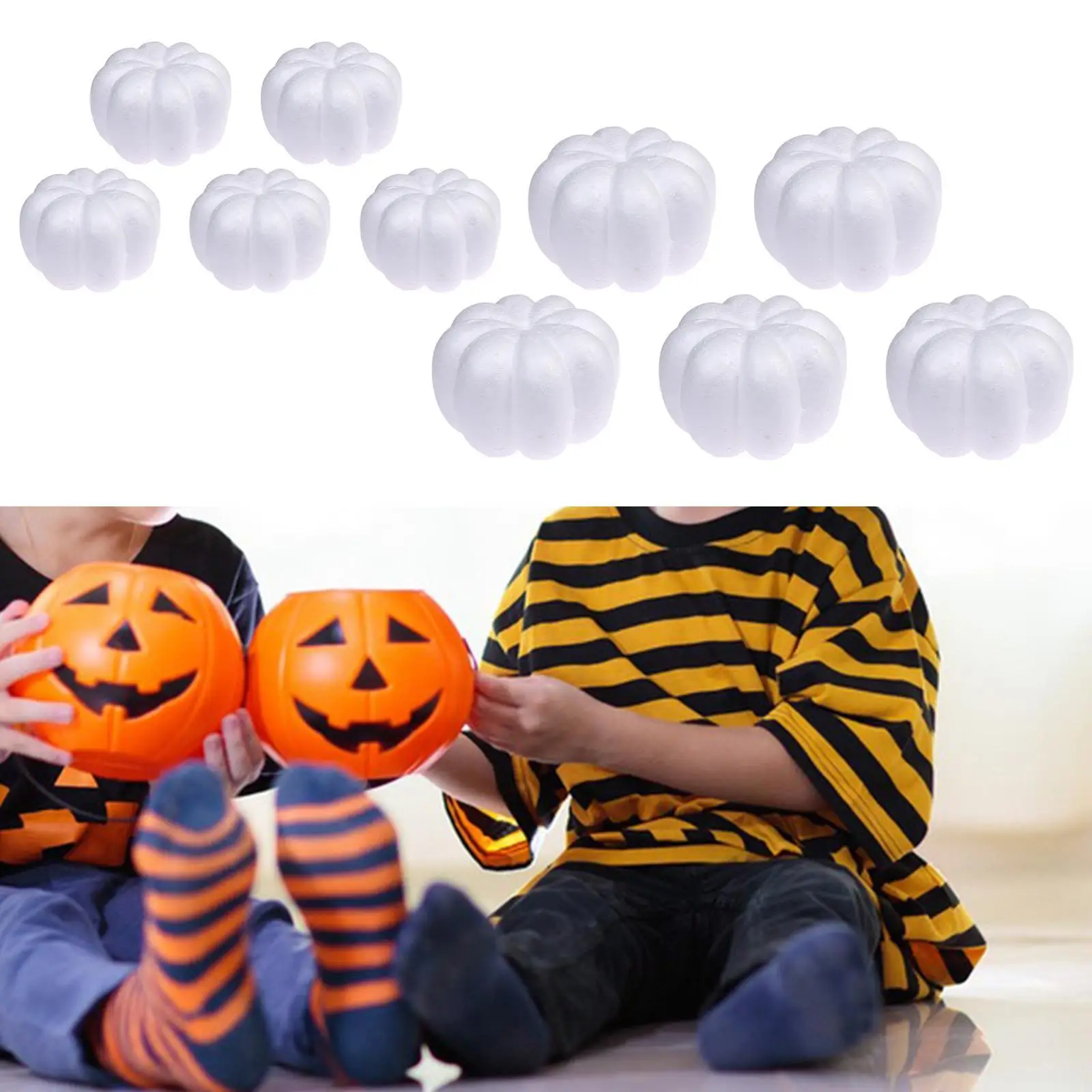 Calabazas de espuma blanca para modelado, 10 piezas, proyectos de ciencia, modelado doméstico