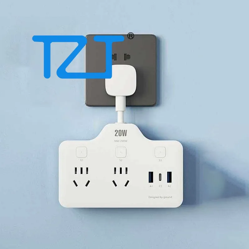 TZT Gosund P8AM Smart Socket Smart Outlet Smart Power Strip Supports 20W Fast Charging for Mijia XiaoAi