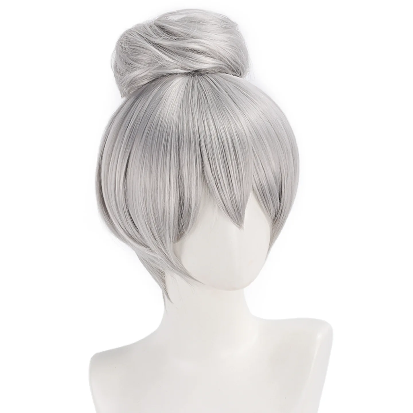 Judy Rabbit Cosplay Wig Woman Anime Movie Silver Hair with Bun Comic-con Stage Dress Up Wigs Carnival Party Costume Accessories