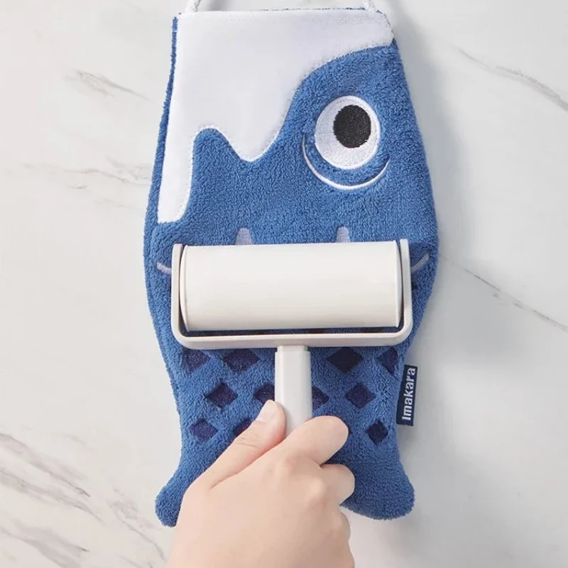 Handuk Tangan Gantung Bentuk Ikan Koi Kartun Lucu, Handuk Tangan Super Serap untuk Rumah Tangga, Kamar Mandi, Anak-Anak, Handuk Dapur Persegi