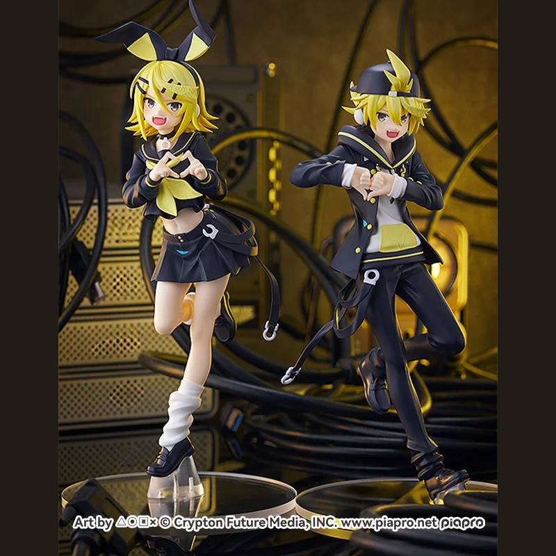 Kagamine Len/Kagamine Rin Action Figures Figurine Kawaii Clay Man Collect Model Q Version Model Desk Cartoon Decor Toy Kid Gift