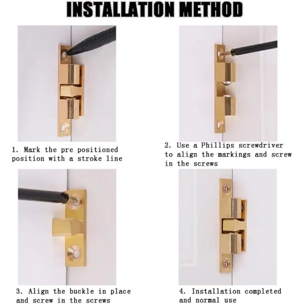 تصادم الباب النحاس النقي الاصطدام حبة قفل مشبك خزانة ملحقات الباب التبديل غير المغناطيسي إغلاق قفل مشبك