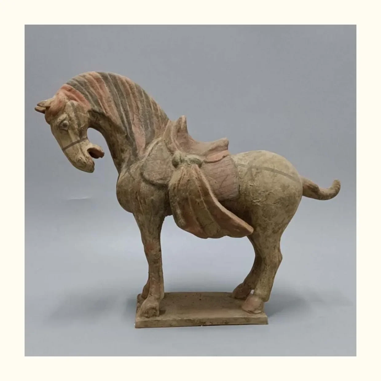 Old Tang dynasty, multicolored pottery horse Statue,,44cm(L)，#01
