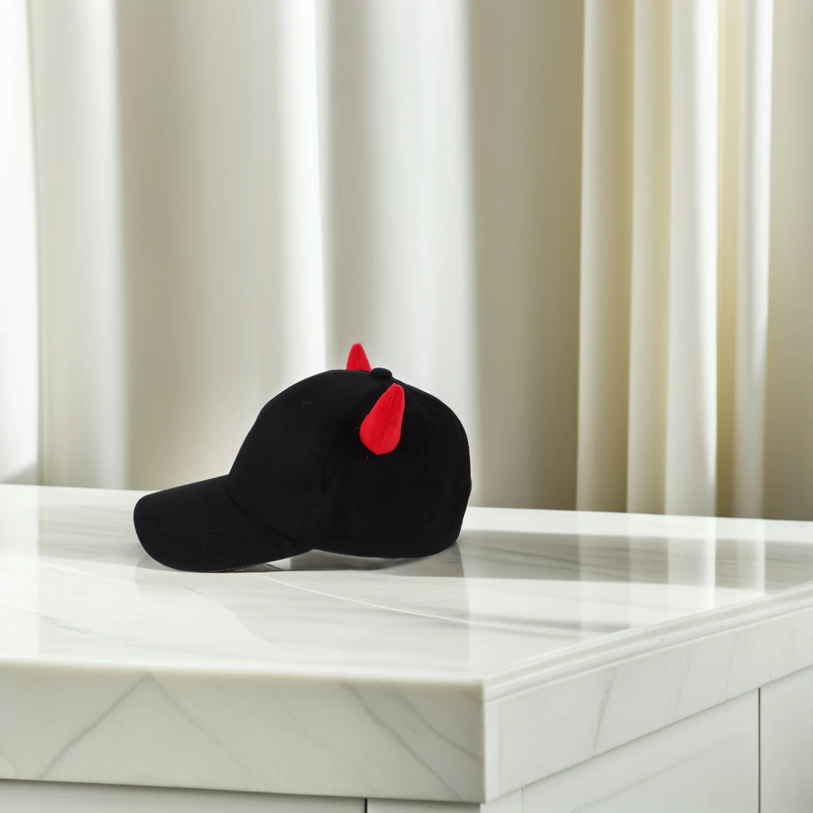 Diabo chifre boné de beisebol masculino feminino elegante único headpiece primavera outono hip hop aba plana chapéu viagem ao ar livre casual