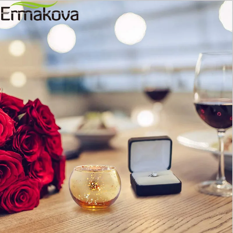 ERMAKOVA Glass Candle Holder Votive Mercury Glass Tealight Candle Holder Wedding Parties Hotel Cafe Bar Home Decoration