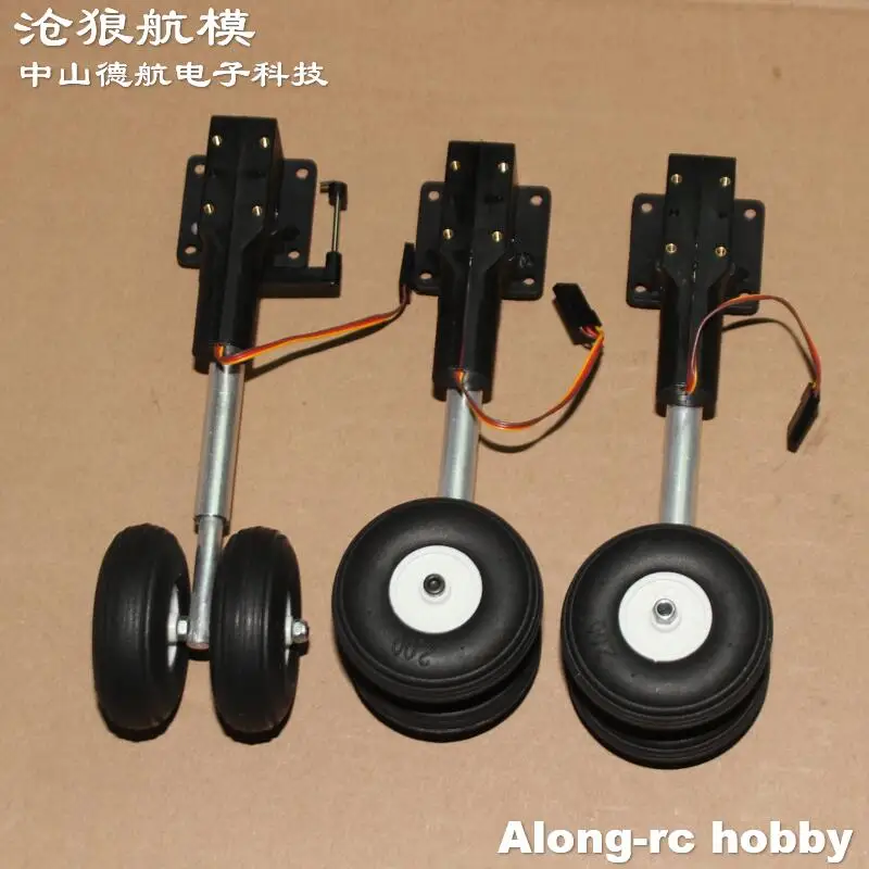 Train d'atterrissage rétractable hauteur 123mm 230g avec deux roues en PU de 2.0 pouces pour avion de loisir RC 2-4kg avion de chasse bricolage