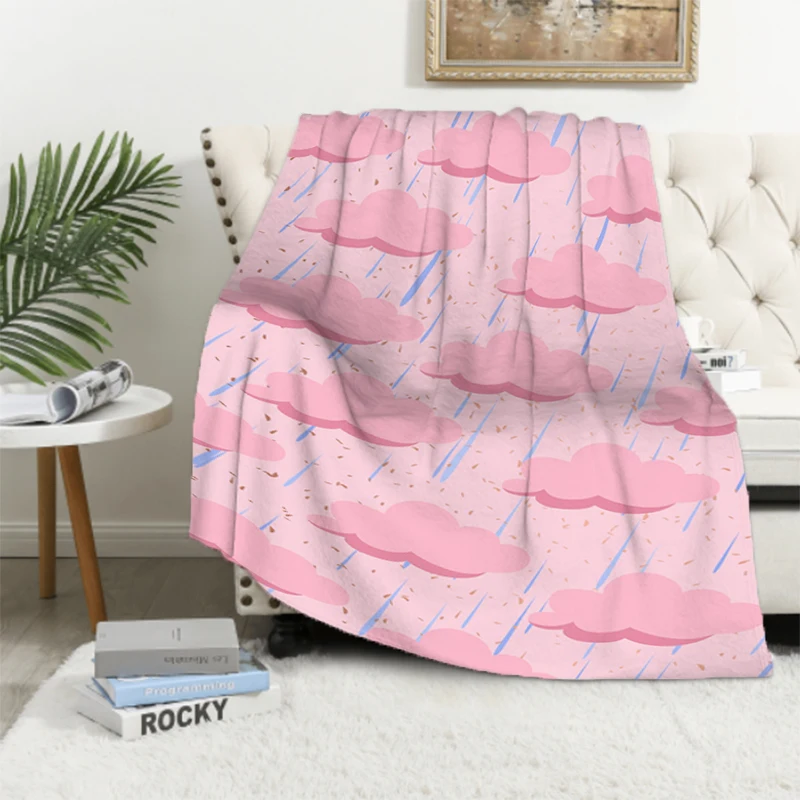 Flannel Printed Blanket Plaid Blankets for Decorative Sofa Microfiber Bedding Downy Throwing King Lid Catnap Knee Bed Throw Nap