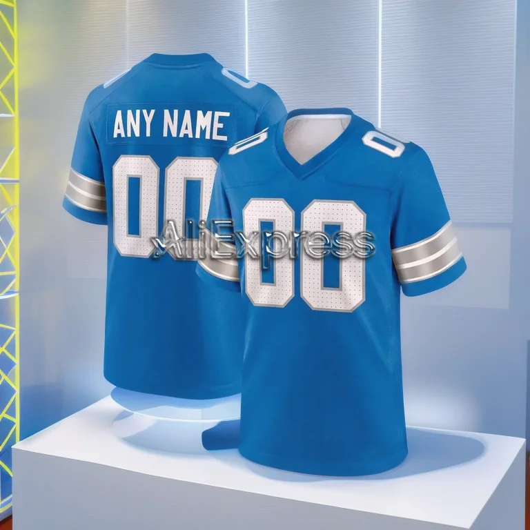 American Football Sports Jersey Men Women Loose Oversized T-Shirt Detroit Lions No.16/14 Training Breathable Quick Drying Shirt