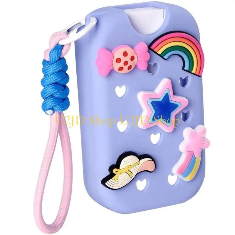 U2JD Full Coverage Silicone Case for Hand Sanitizer Bottles Including Keychain Attachment and Customizable