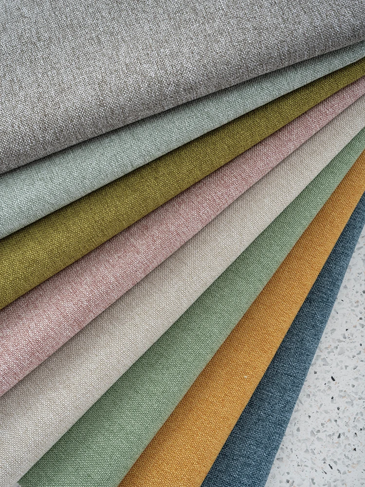 Thick Cotton Linen Fabric Upholstery By The Meter for Tablecloth Pillowcase Chair Mat Diy Sewing Sofa Cloth Soft Plain Gray Blue
