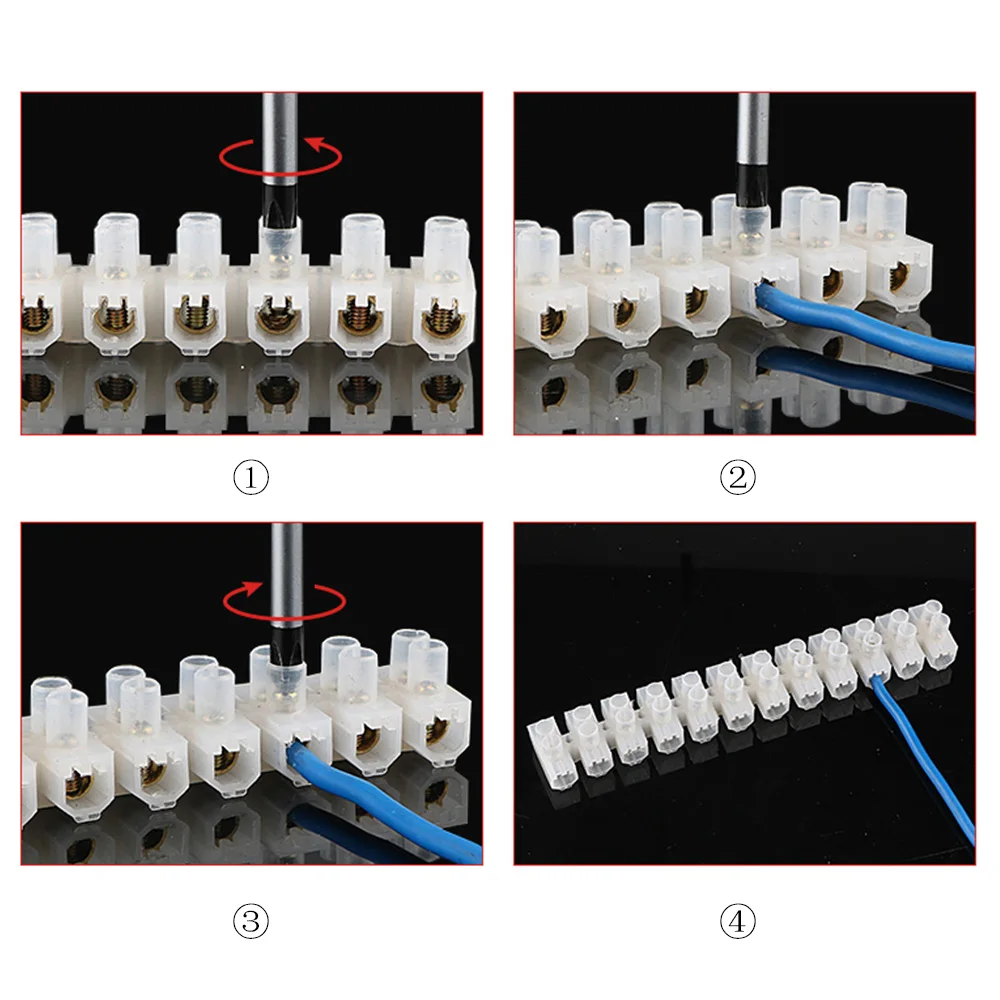 DIY Elektrische Schraube Terminal Block Dual Reihe Streifen Fix Isolierte Barriere Streifen Draht Anschlüsse 15A Box Connecter Kabel Kontakte