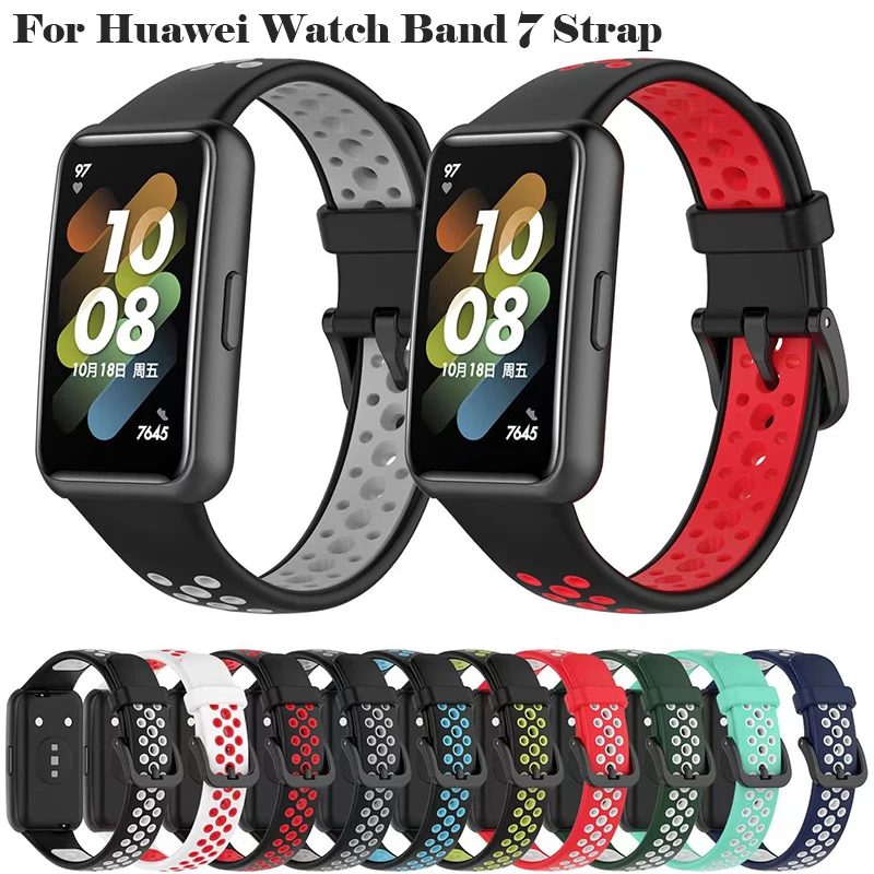 Silicone Strap For Huawei band 7 Sport Strap Smartwatch accessories Adjustable Replacement Bracelet For Huawei watch band 7