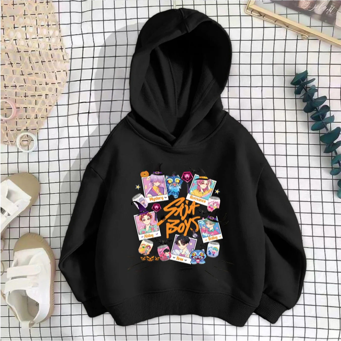 High-quality printed children's demon hunter hoodie water-washable and non-deformed fashionable hoodie