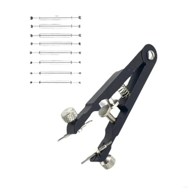  Essential Watch Repair Plier Tool Set Featuring 8pcs Stainless Steel Spring Bars for Professional and Home Use