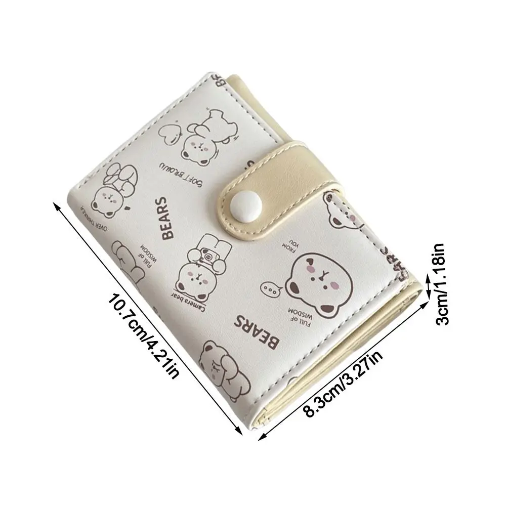 กระเป๋าสตางค์ผู้หญิงลายการ์ตูนใหม่ พิมพ์ลาย มินิ น้ำหนักเบา วัสดุ PU ใส่บัตรเครดิตและเงิน