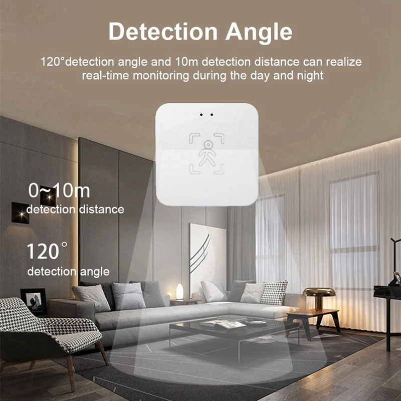 B34B-Tuya Zigbee Human Presence Detector Smart Human Body PIR Sensor Mmwave Radar Microwave Motion Sensor Intensity Detect