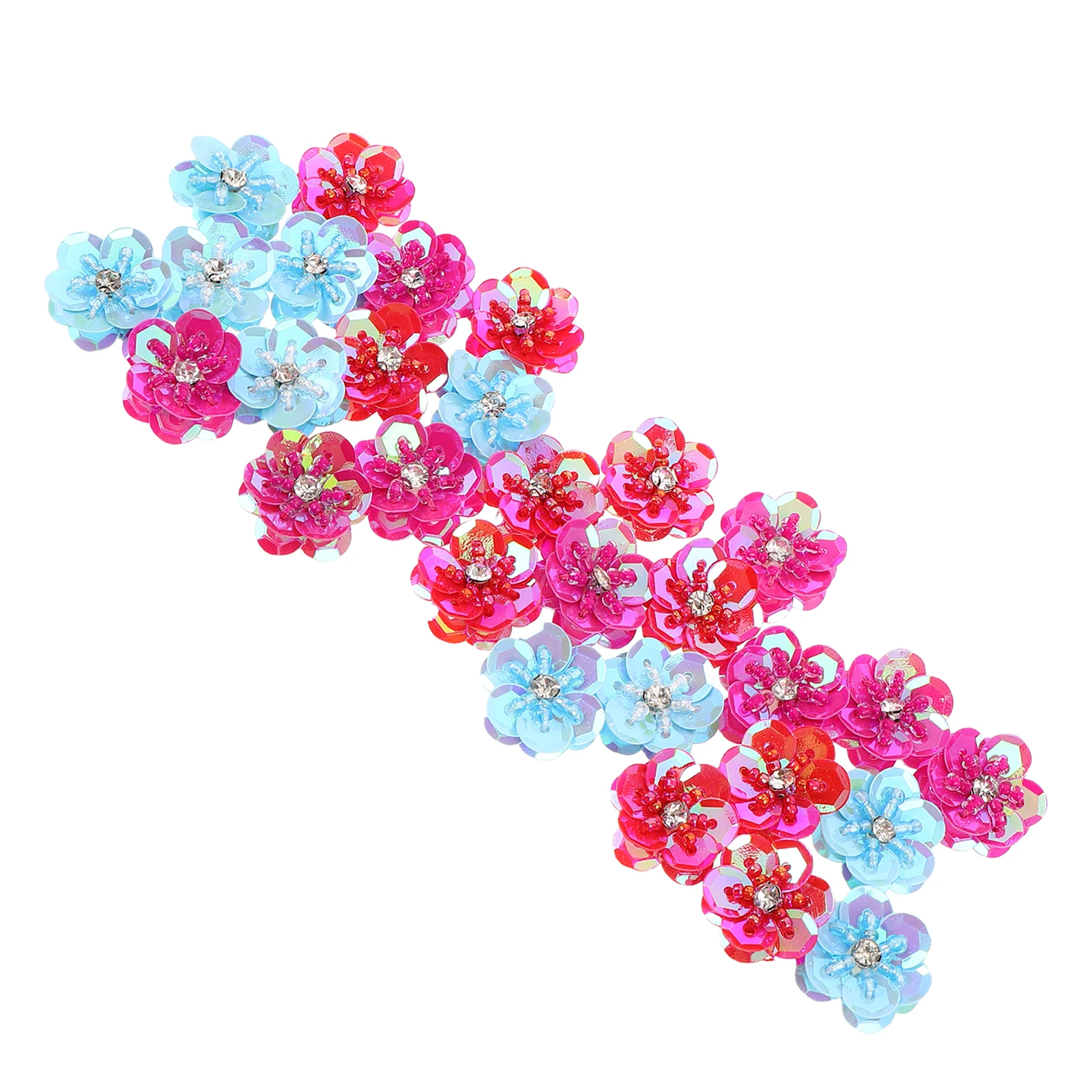 

30 Pcs Sequin Flower Patch Embroidered Appliques Beaded Sequins for Jeans Patches