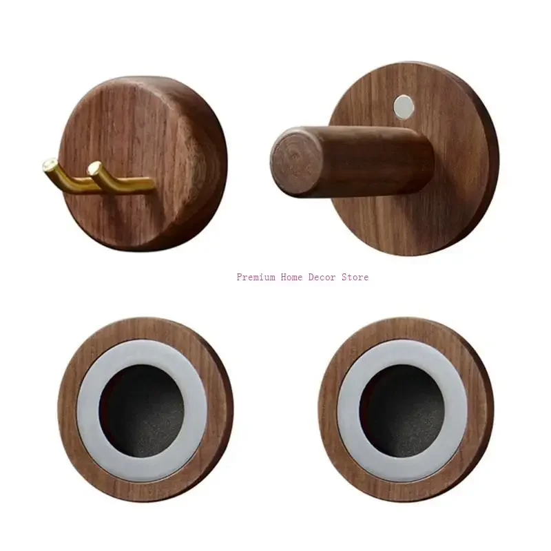 

Round Wooden Base Wall Mount Hair Dryer Holder Save Space Easy to Install Wall JOMD