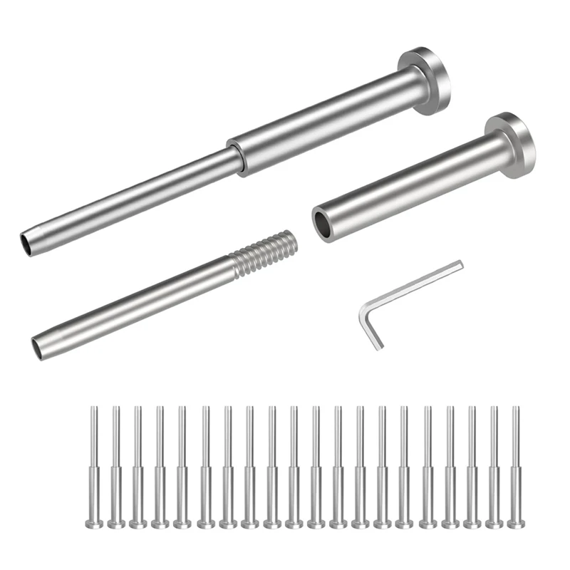 

20 Pack 4 X 4 Inch Cable Railing Kits, 1/8 Inch Receiver & Swage Stud End For Deck Stair Cable Railing Hardware Threaded